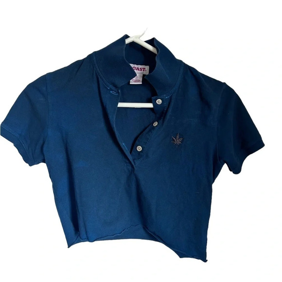 Boast Navy Blue Polo cropped size Small - Picture 1 of 4
